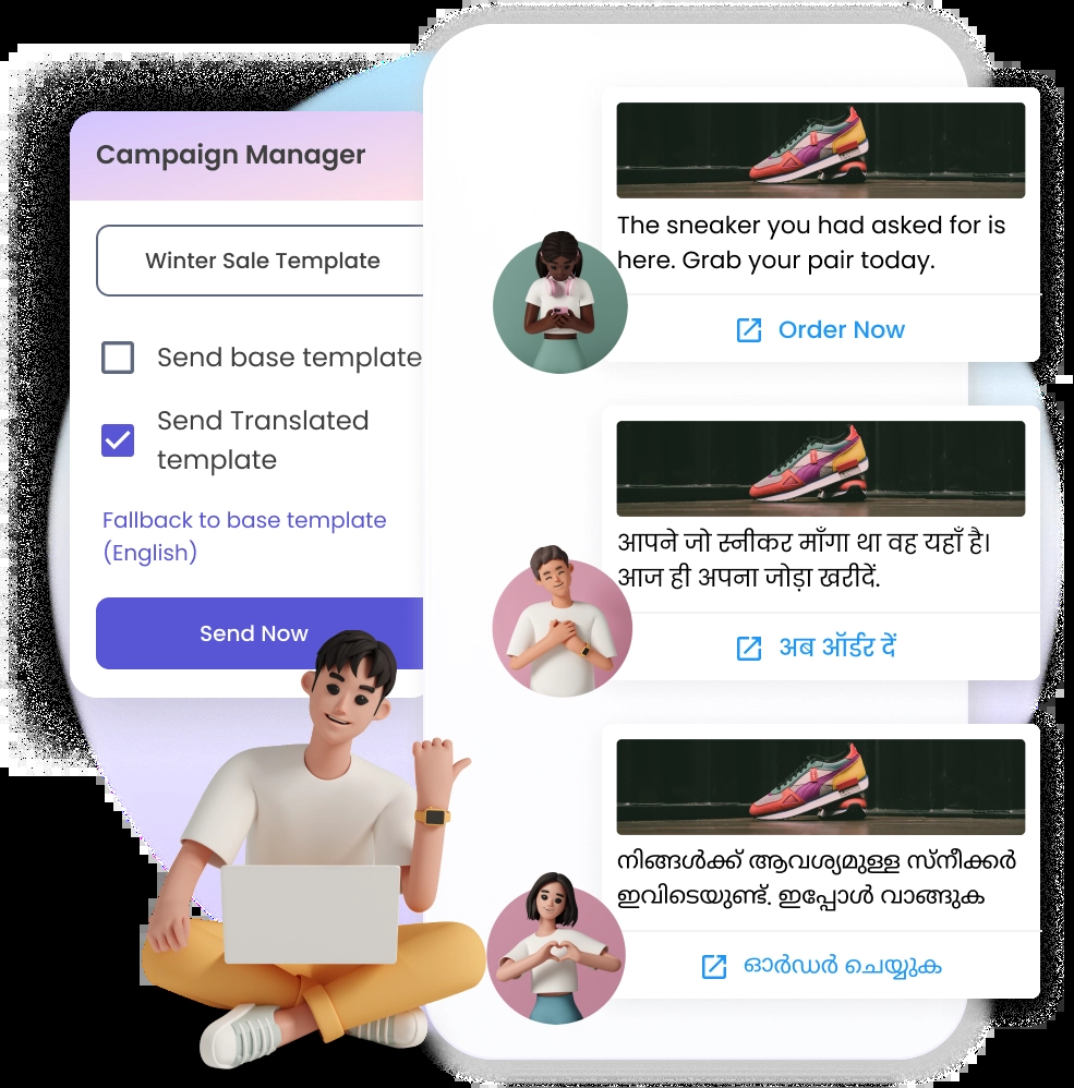 Build stronger relationships by messaging customers in their preferred language